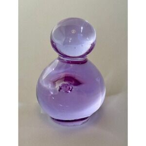 Vintage Konst Glashyttan Urshult Sweden Art Glass Neodymium Purple Bird Figurine